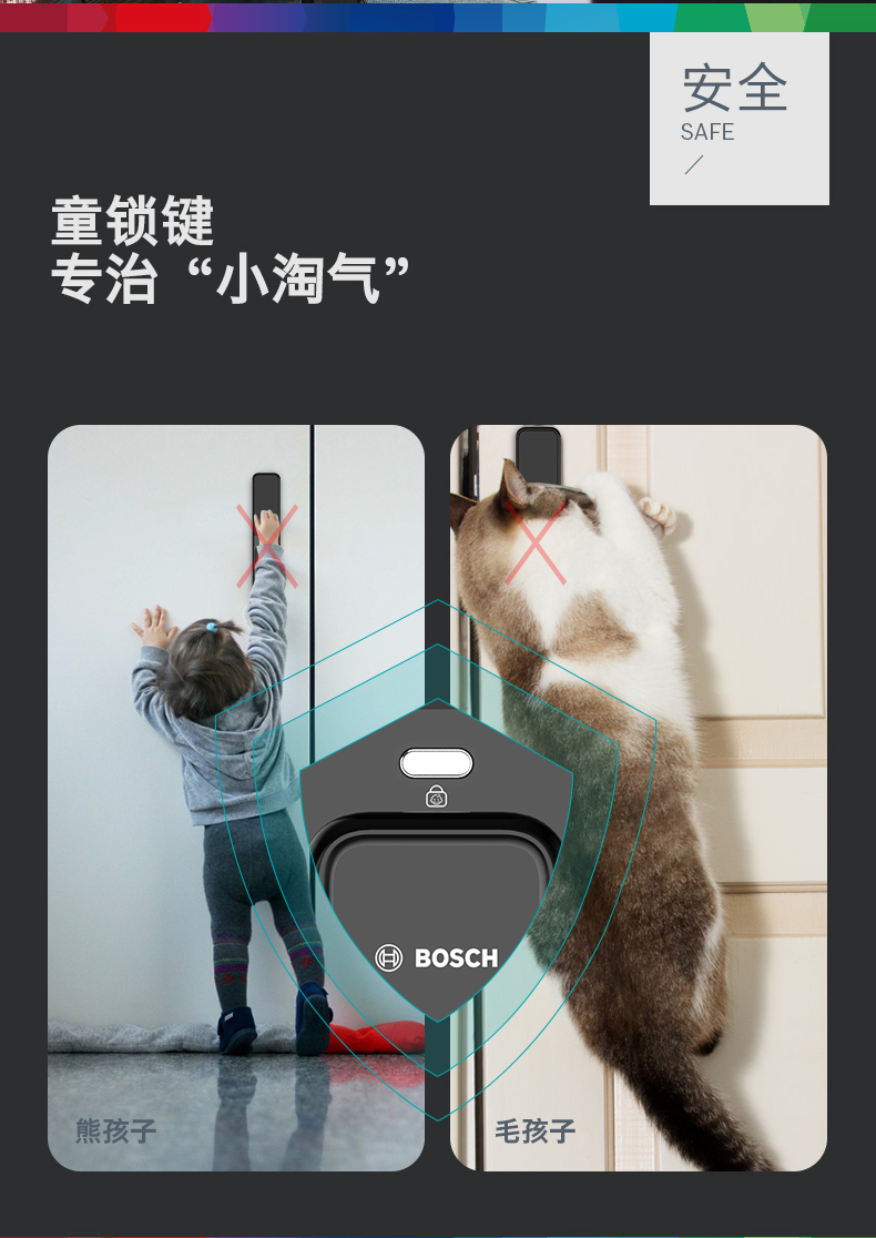 德国博世（BOSCH）EL600B智能锁3D人脸识别指纹锁密码家用防盗门锁电子锁 纳米黑(图9)